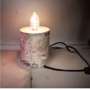 1 Handmade drift wood tree stump mini candelabra lamp night light